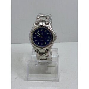 Perry Ellis Mens Silver Stainless Steel Quartz Analog Watch With Blue Dial New